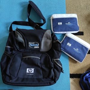 NEW microsoft backpack with 2 HP foldable bags